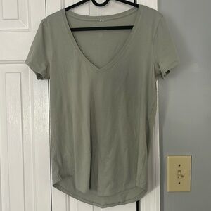 Lululemon Love V-Neck Short Sleeve TShirt, Sage green